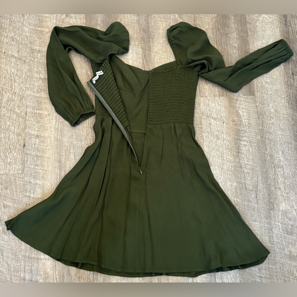 Reformation Mochi Forest Green Long Sleeve Mini Dress, Size 4, MSRP: $220 - Picture 4 of 4